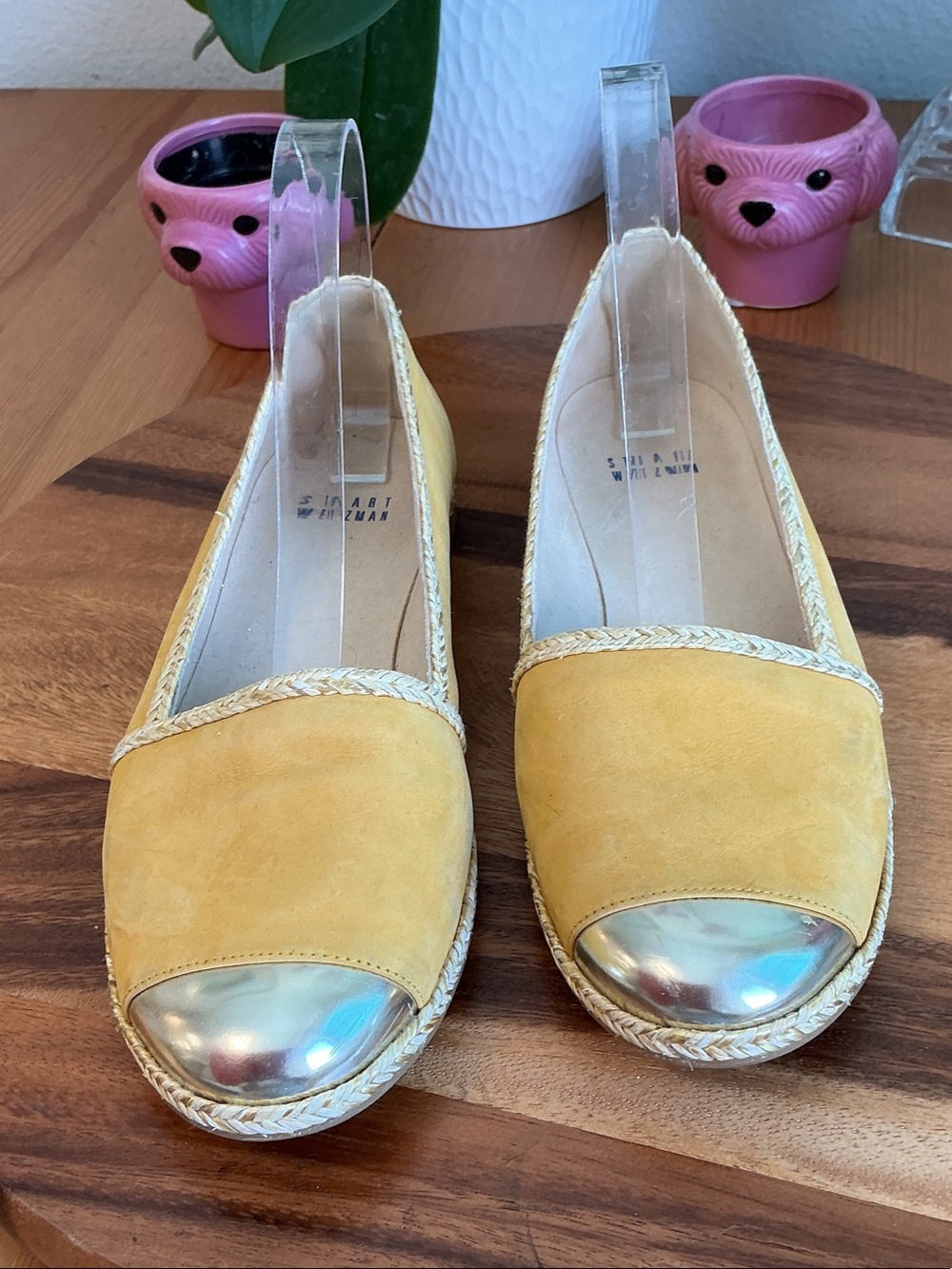Stuart Weitzman Goldenrod Suede Tipadrille Espadrille Flats 9
